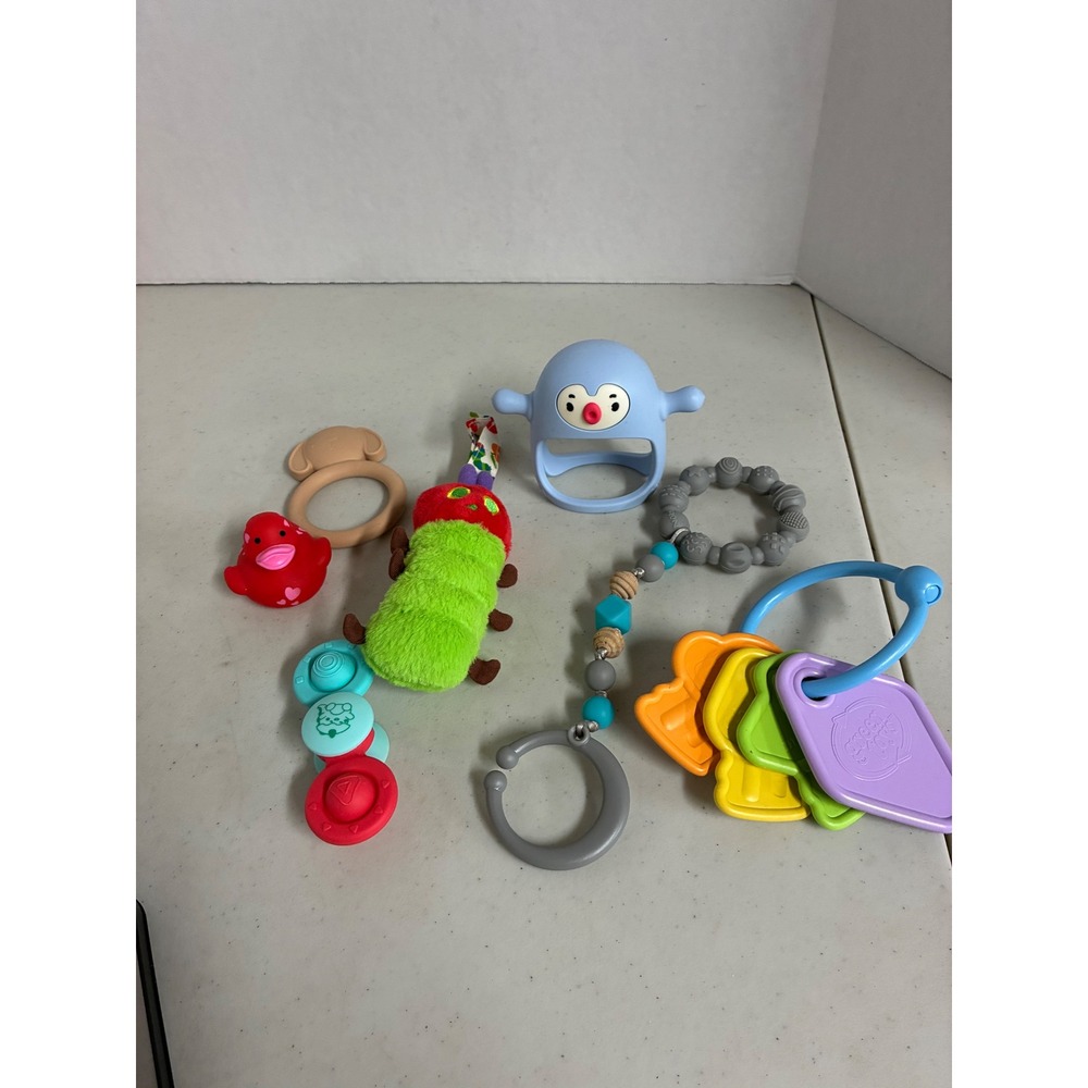 Baby Toy Lot 7 pc‎ Teethers Keys Nuby Silicone Very Hungry Caterpillar Plush